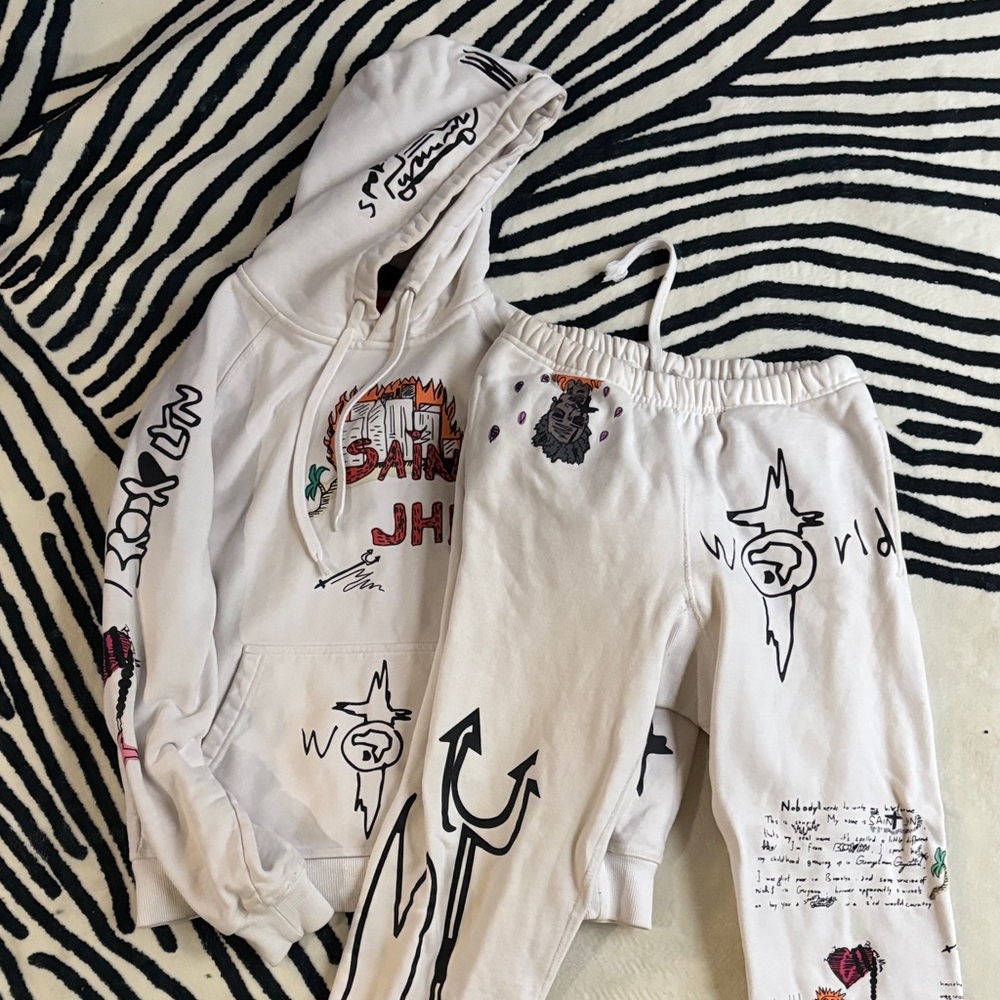 Saint Jhon Graphic Hoodie and Sweatpants Set